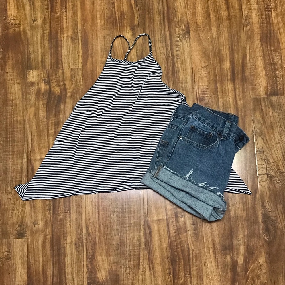 HOLLISTER high neck stripped top